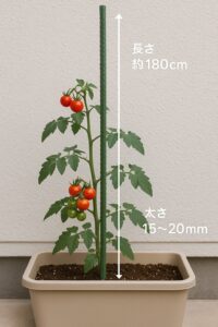 ミニトマトをプランターで育てる際の支柱の理想