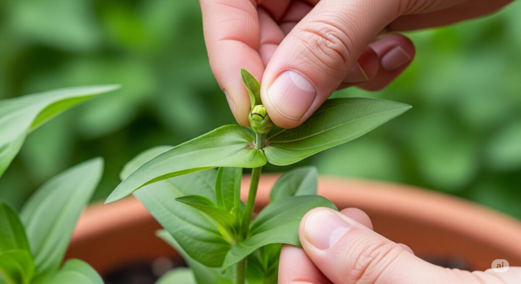 摘心の仕方で花数を増やすテクニック