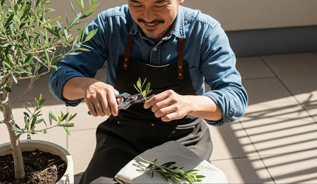 オリーブやユーカリの剪定による管理