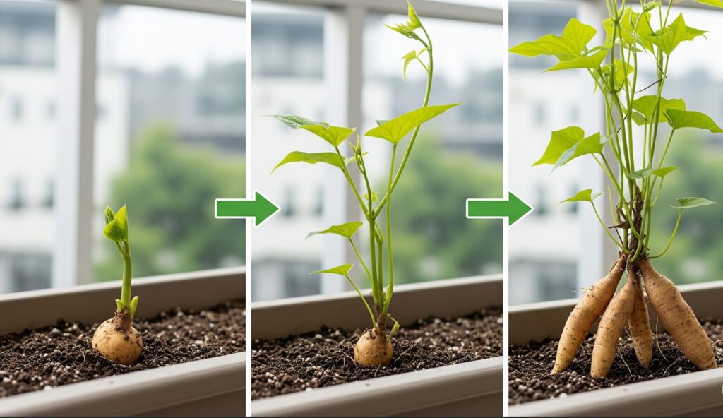 植えるとどうなる？むかごの成長過程