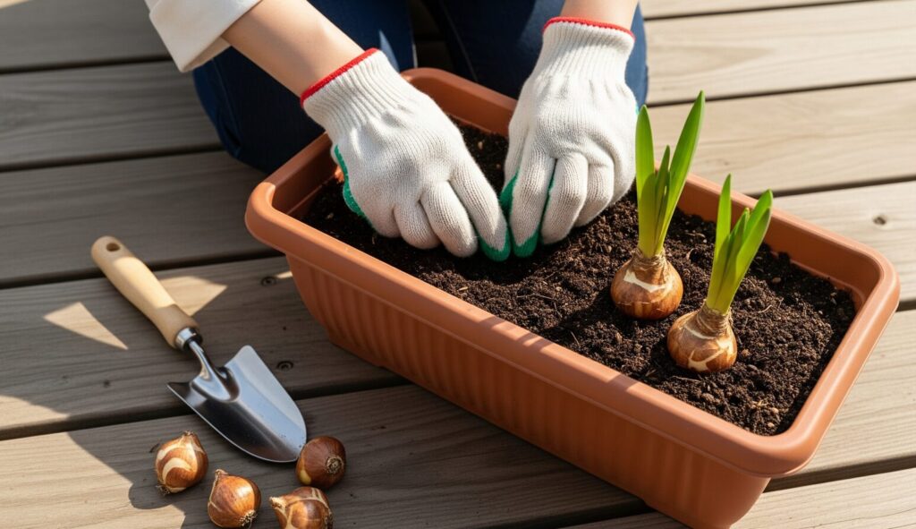 球根をプランターに植える方法は？