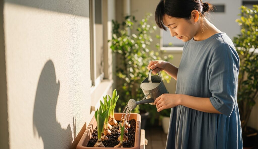 球根を植えた後、水やりはする？